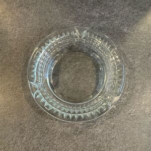 Vintage Mid Century Modern Round Clear Glass Ashtray